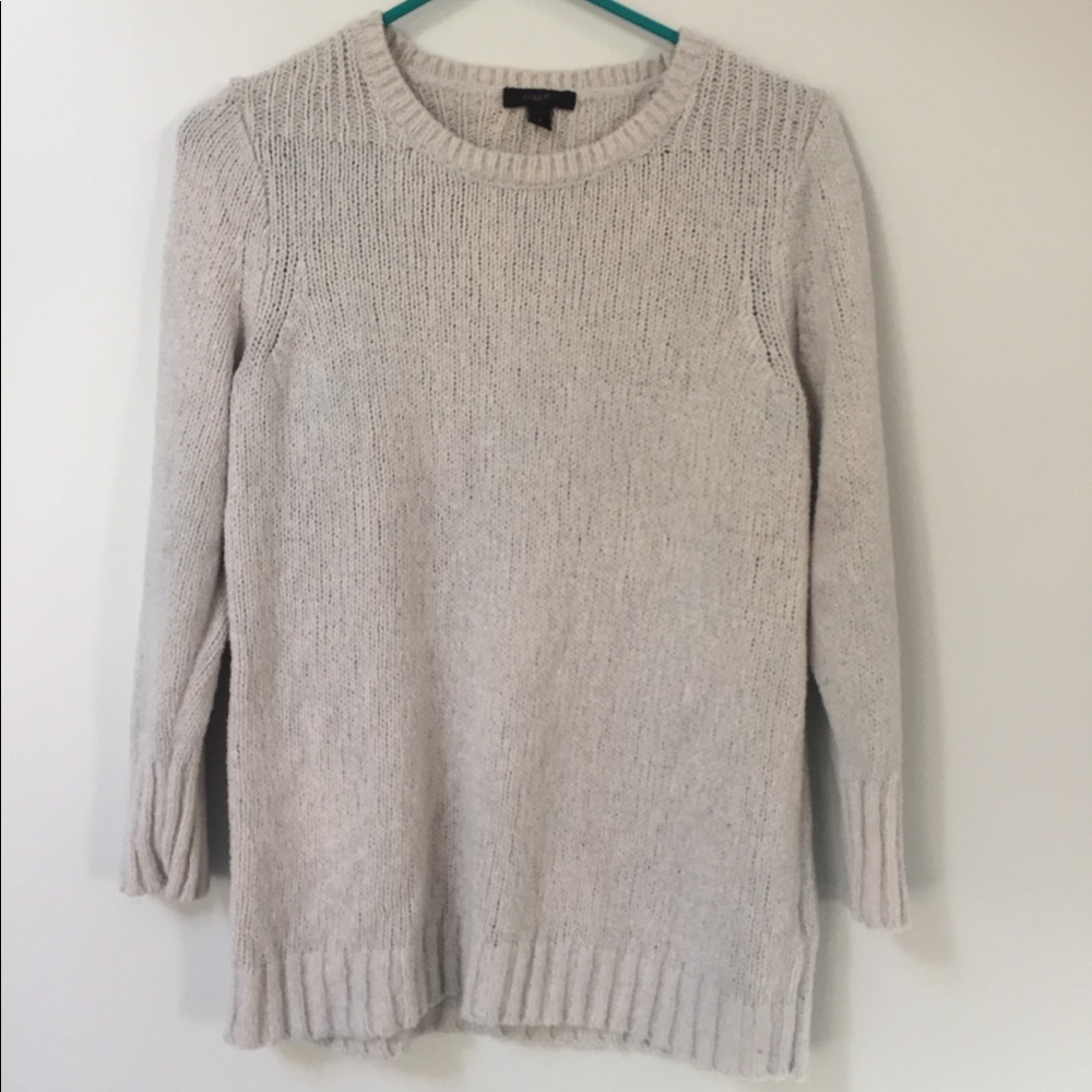 J Crew Knit Neutral Basic Ribbed Sweater Top - image 1